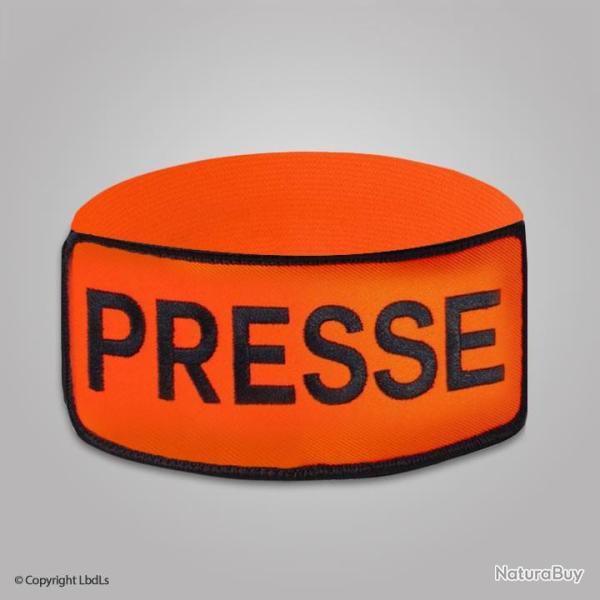 Brassard EXPERT orange PRESSE noir lastique orange rglable