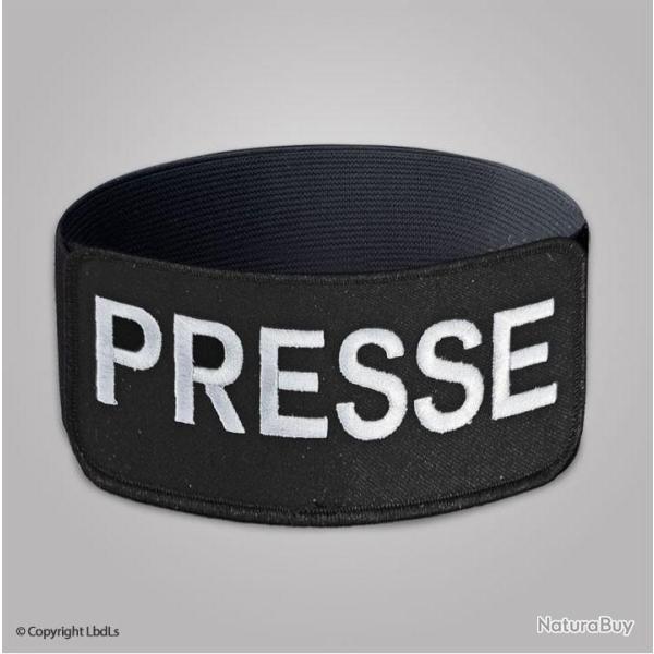 Brassard EXPERT noir PRESSE blanc lastique noir rglable