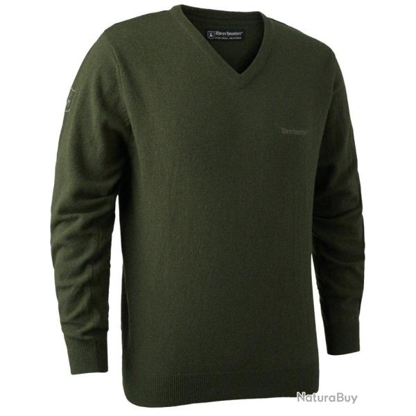 Pull de chasse col en V Brighton kaki Deerhunter-S