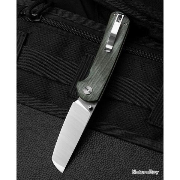 Couteau Bestech Sledgehammer Green Lame Acier D2 Manche Micarta IKBS Linerlock Clip BTKG31B1