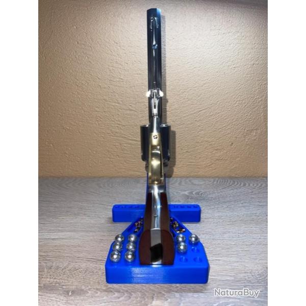 Support / stand de rechargement bleu pour revolver � poudre noire 36 / 44