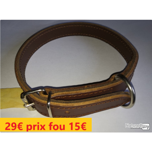 collier en cuir doubl� gras 52 cms belle qualit�              15158