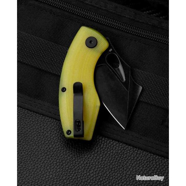 Couteau Bestech Lizard Lime Green Lame Acier D2 Black Manche G10 IKBS Linerlock Clip BTKG39F