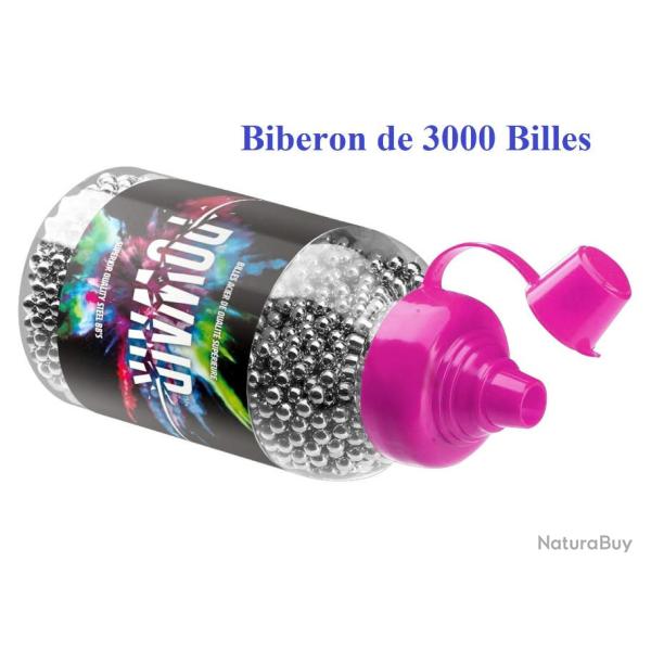 Biberon de 3000 BILLES Acier pour arme co2  de Cal. 4.5 mm