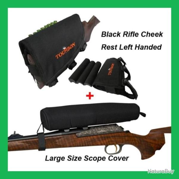 Tourbon Housse de lunette en n�opr�ne noire repose-joue r�glable pour gaucher  LIVRAISON GRATUITE