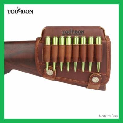 Tourbon Repose-joue en cuir pour crosse avec porte
