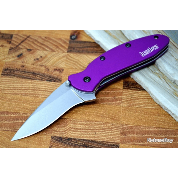 KS1620PUR Couteau Kershaw Scallion Purple Semi Automatique Lame Acier 420HC Linerlock USA