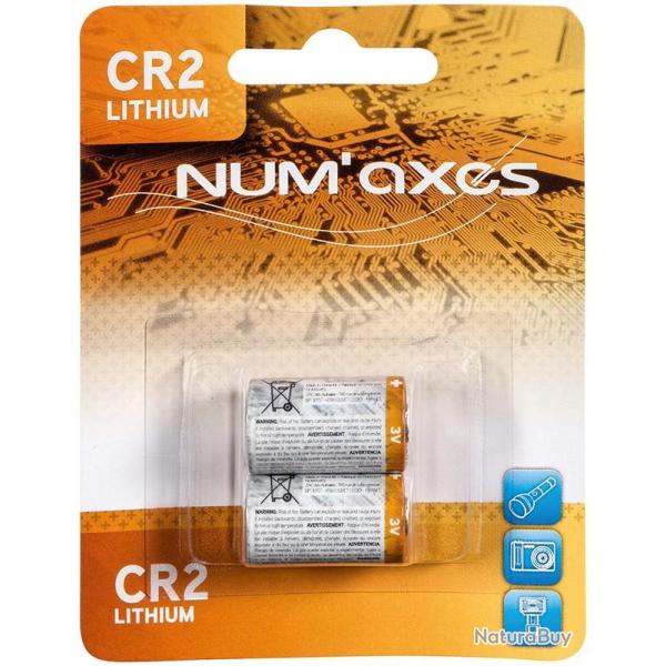 BLISTER DE 2 PILE NUM'AXES MOD. CR2 3V 900 MAH