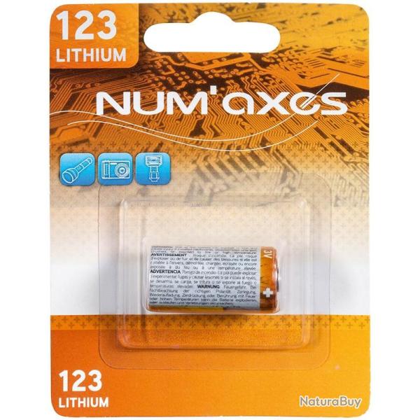 BLISTE DE 1 PILE NUM'AXES MOD. CR123A 3V 1400 MAH