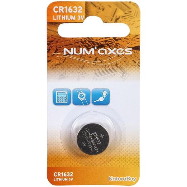 BLISTE DE 1 PILE NUM'AXES MOD. CR1632 3V 120 MAH