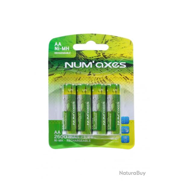 Piles rechargeables type AA LR06 1,2 v - Num'Axes