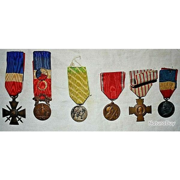 Lot De 6 Mdailles (Militaires, De L'intrieur Et Du Commerce & De L'industrie)