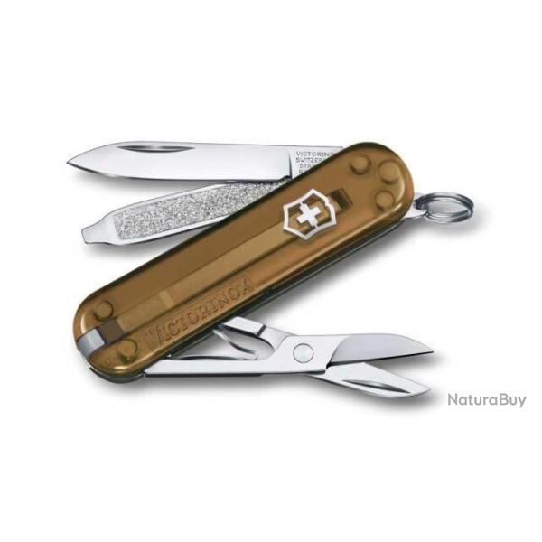 0.6223.T55G Couteau suisse Victorinox Classic SD translucide manche 58 mm Chocolate Fudge