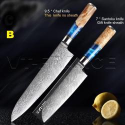 Set Couteau Japonais Cuisine Pro Lame Damas -B