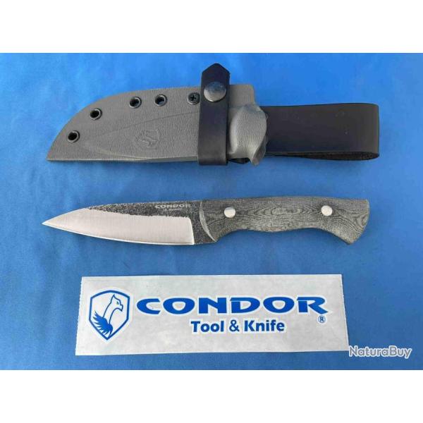 Couteau Condor Bush Slicer Lame Acier Carbone 1095 Manche Micarta Etui Kydex Salvador CTK3956425HC