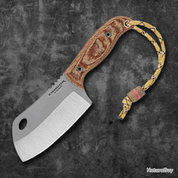 Couteau Condor Primal Cleaver Acier Carbone 1095 Manche Micarta Etui Cuir El Salvador CTK20114HC