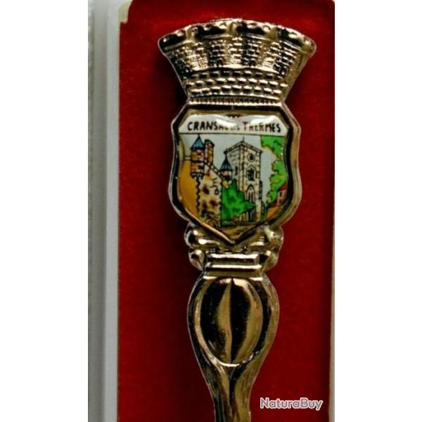Cuillre de collection, blason Cransac en therme (avec crin).