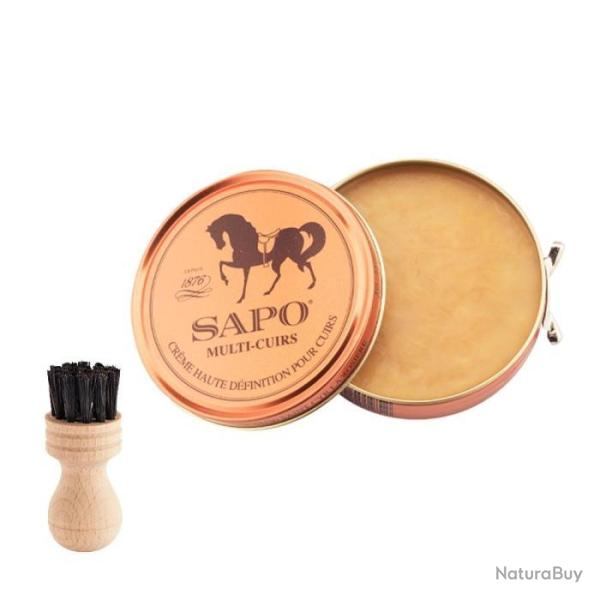 Baume d'entretien Sapo - multi-cuirs - 100 ml et brosse