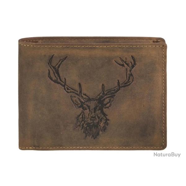 PORTEFEUILLE EN CUIR MOTIF CERF