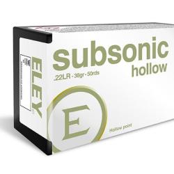 Cartouches Eley Subsonic Hollow point cal .22LR