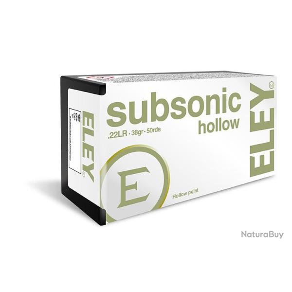 Cartouches Eley Subsonic Hollow point cal .22LR