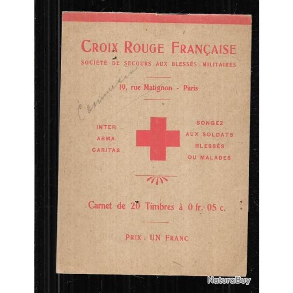 croix rouge fran�aise soci�t� de secours aux bless�s militaires, carnet de 20 timbres � 0 fr.05 cts