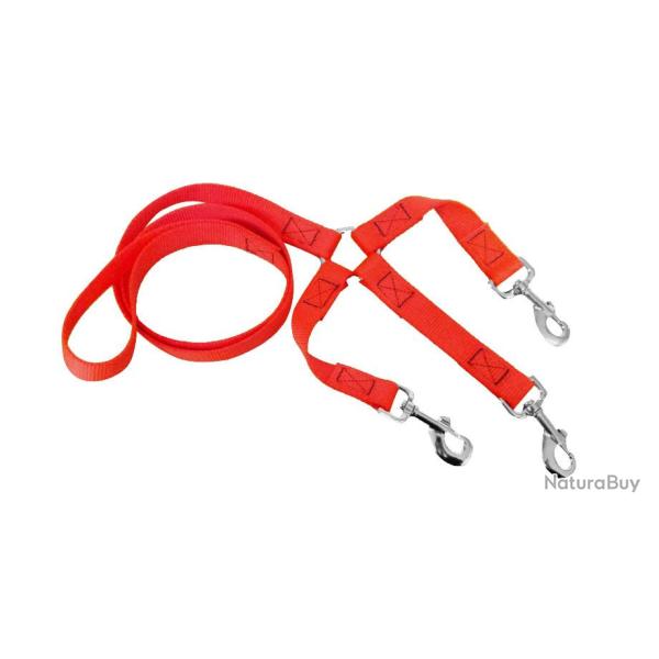 LAISSE POLYPROPYLENE EN 120 + TRIPLEUR ORANGE HB DOG