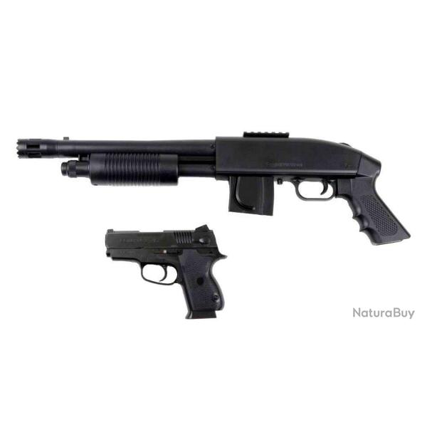 R�plique airsoft Pack Mossberg 500 grip model + pistol 45 tactical kit cybergun