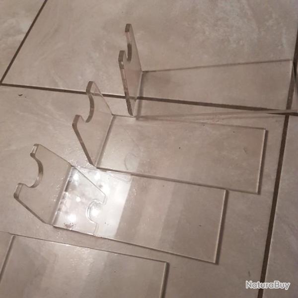 6 support plexiglass de qualit� pro pour revolver pistolets sabre epee etc... occasion bon etat