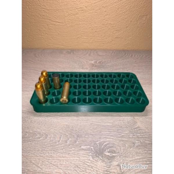 Plateau de rechargement vert fonc� optimis� pour gros calibre 50 AE, 500 Smith & Wesson magnum....