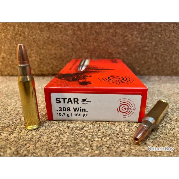 1  BOITE DE 20 BALLES GECO STAR 308win, 10.7g