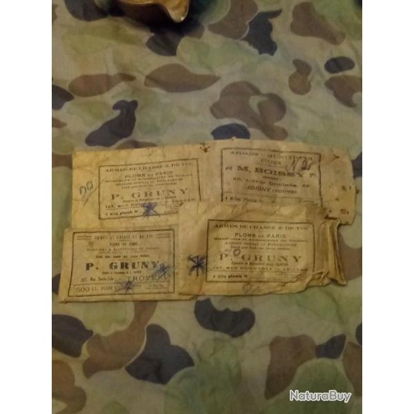 Vd 3 ancien sac a plomb en papier vide