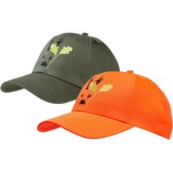 Pack de 2 casquettes Waidgerechte-Jagd (Couleur: Olive/orange)