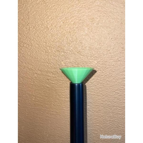 Entonnoir long vert clair ( 25 cm ) pour pistolet  poudre noire mche, silex, percussion etc....