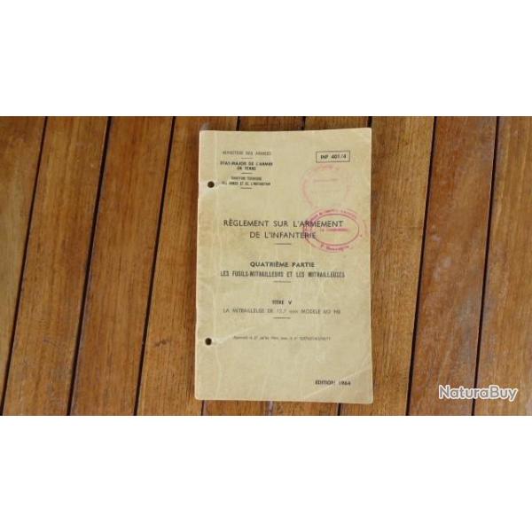 REGLEMENT INFANTERIE LES FUSILS MITRAILLEURS ET MITRAILLEUSES 1964 TAMPON 1 RCP PARA