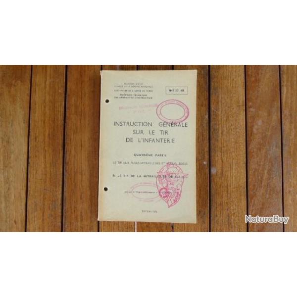 INFANTERIE LE TIR MITRAILLEUSES DE 12.7 MM 1972 TAMPON 1 RCP PARA / INF 301/4B