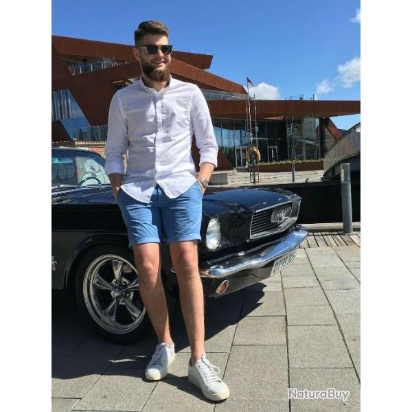 SHORT SUNWILL COTON BLEU CIEL T44