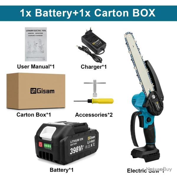 Tronconneuse Electrique Sans Fil PRO 288v-Rouge 1 Batterie 20260729082513