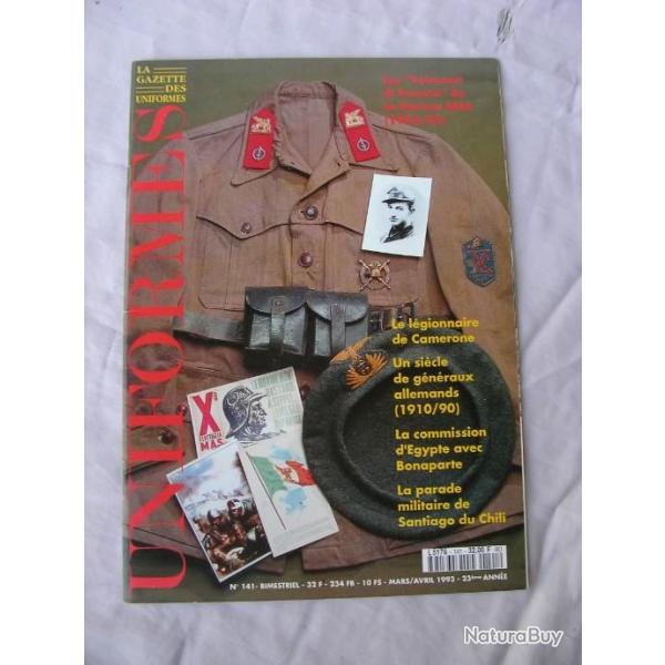 MAGAZINE "UNIFORMES  LA GAZETTE DES UNIFORMES " MARS/AVRIL1993 EN FRANCAIS