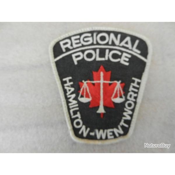 ancien insigne badge police Canada - regional police Hamilton-Wentworth