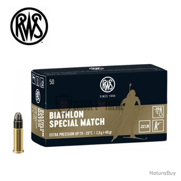 50 Munitions RWS Biathlon Special Match Cal 22 Lr 40gr LRN