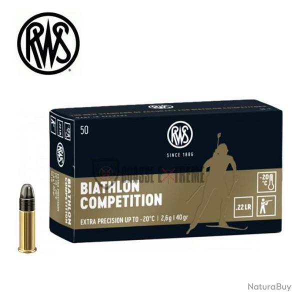 50 Munitions RWS Biathlon Competition Cal 22 Lr 40gr LRN