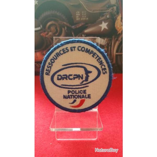 Insigne tissus Police Nationale DRCPN Ressources et comp�tences-80 mm - vel/cro