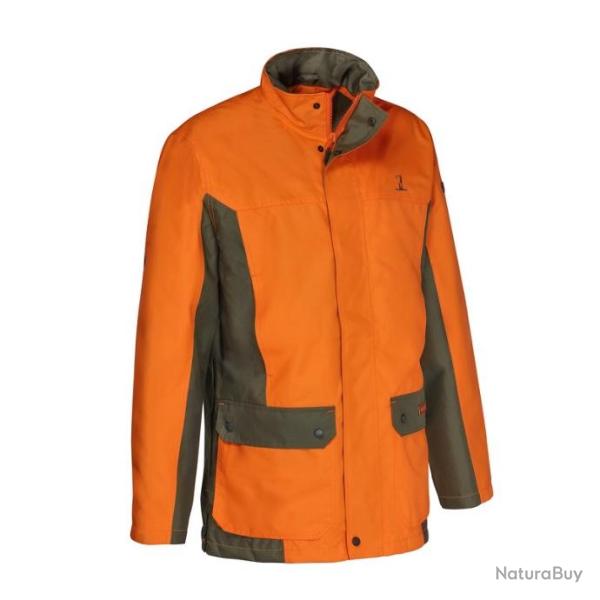 VESTE DE CHASSE PERCUSSION TRAQUE RENFORT ORANGE FLUO - TAILLE L