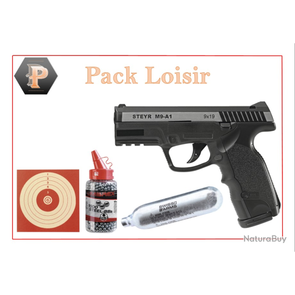 Pistolet STEYR M9-A1 - ASG + billes acier+ capsules + cibles