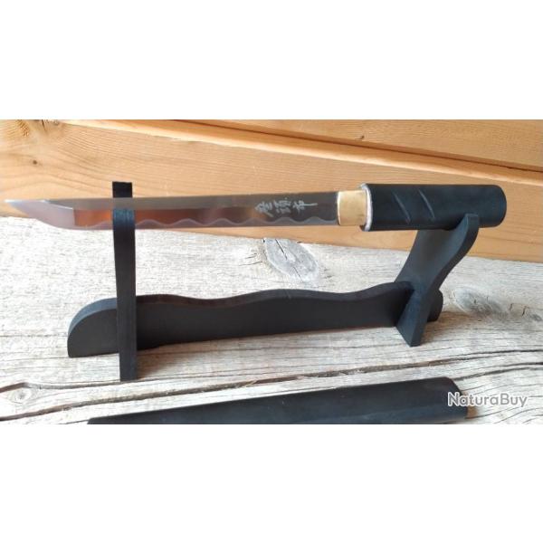 TANTO NOIR  V�RITABLE SABRE FORG� A LA MAIN LAME MARU TR�S AIGUIS�E  1
