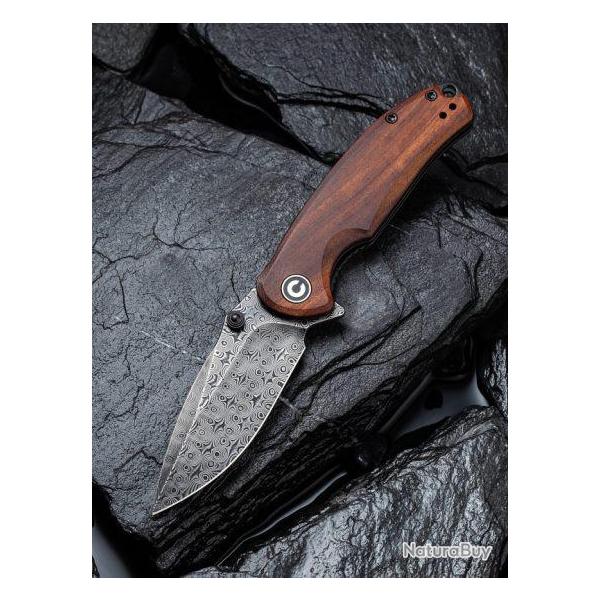 Couteau Civivi Pintail Damas Manche Cuibourtia Ceramic Bearings Linerlock Clip CIVC2020DS2
