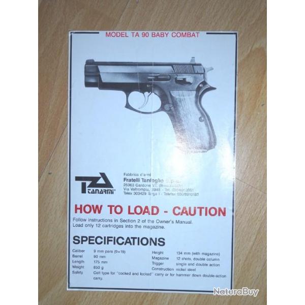 notice origine TANARMI TANFOGLIO - VENDU PAR JEPERCUTE (a3886)