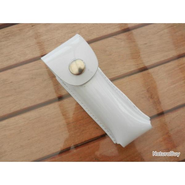 ancien �tui Porte Chargeur synth�tique blanc- Police Nationale - obsol�te - marquage A2CM BERNAY