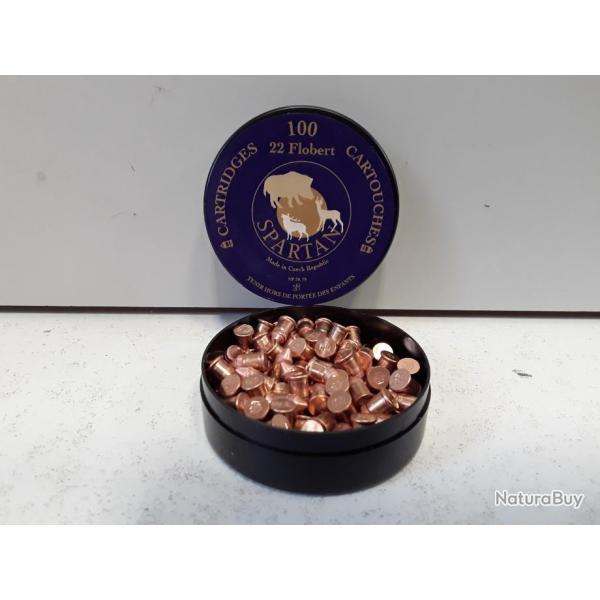 BOITE DE 100 BALLES SPARTAN BOSQUETTE  CAL 5.5 /22LR NEUF ENFIN DE RETOUR